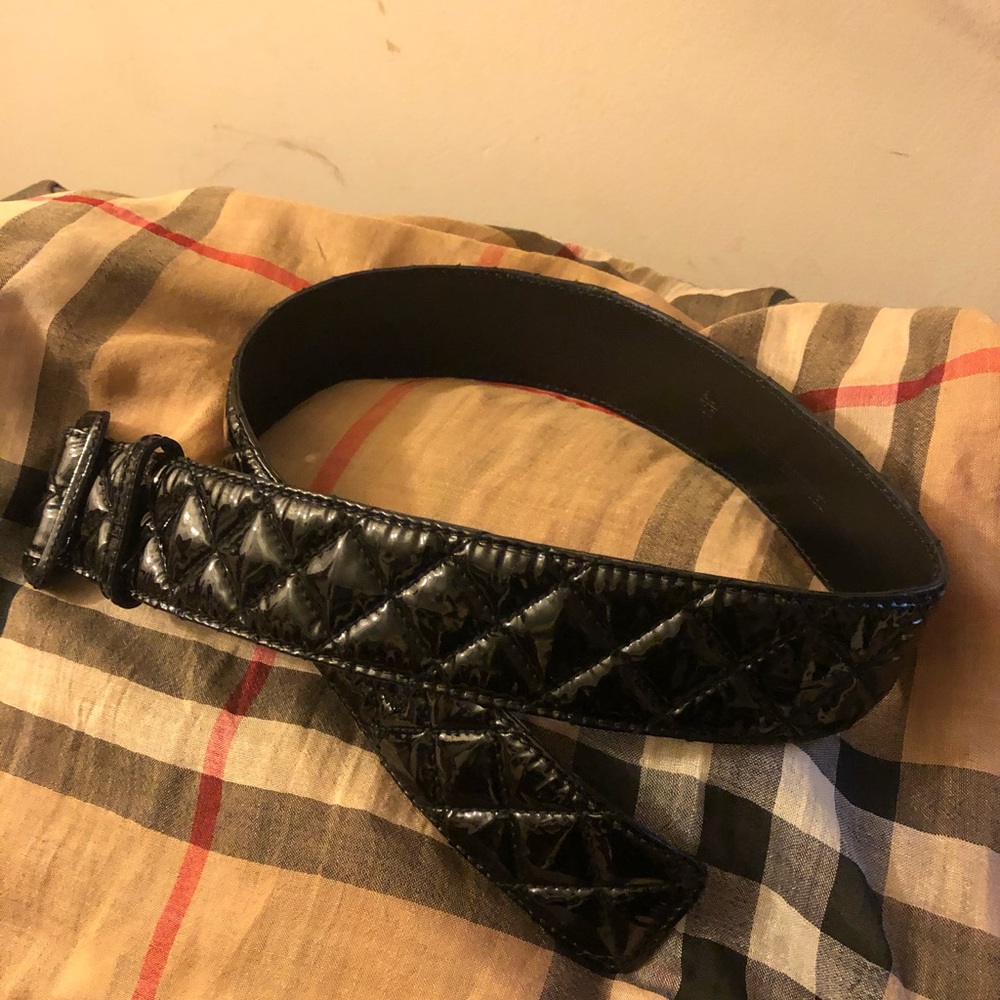 Burberry Patten Leather Black Belt